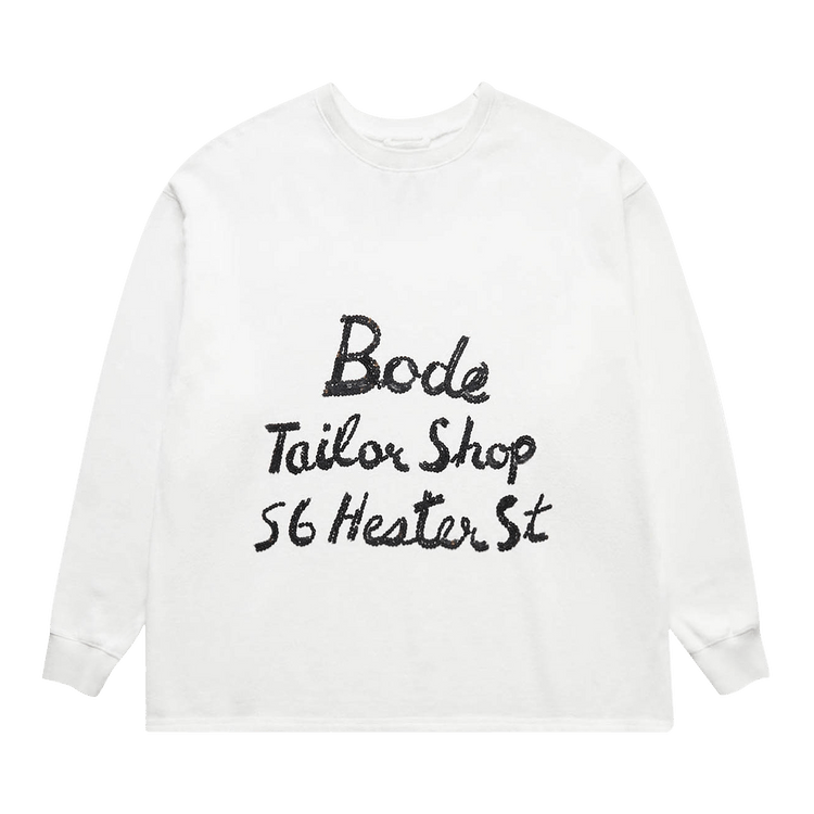 Bode Tailor Shop Crewneck "White"