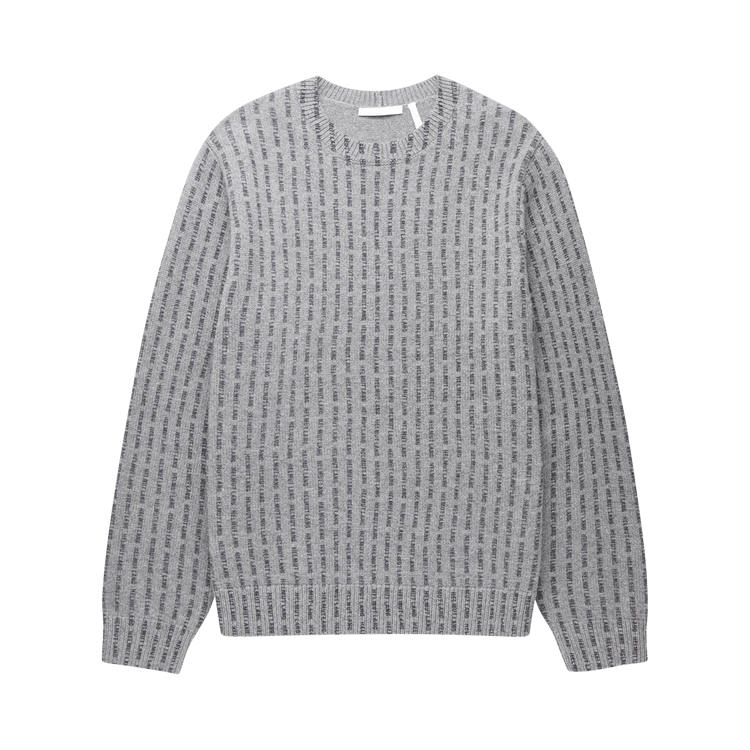 Helmut Lang All Over Logo Intarsia Crew Knit "Cinder"