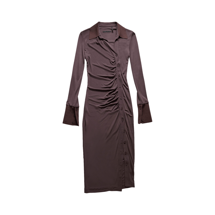 Helmut Lang Asymmetric Shirt Dress "Fig"