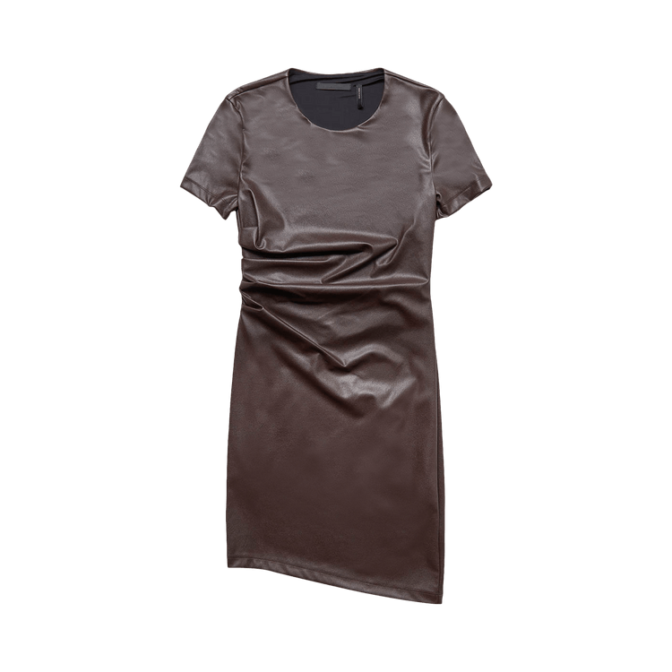 Helmut Lang Twist Short-Sleeve Mini Dress "Wine"