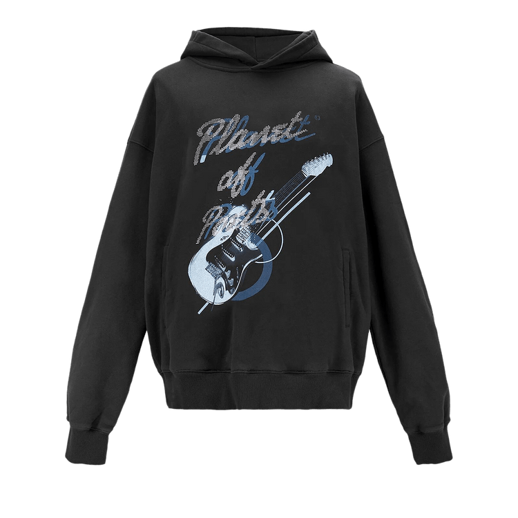 C2H4 Grunge Guitar Print Hoodie "Black"