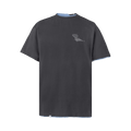 C2H4 Matrix Of Consciousness Printed Distressed Layered T-Shirt "Dark Grey"