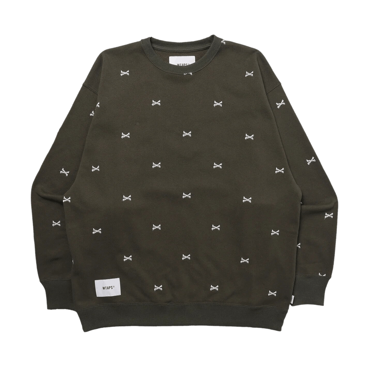 WTAPS Crossbones Crewneck Sweatshirt "Olive Drab"