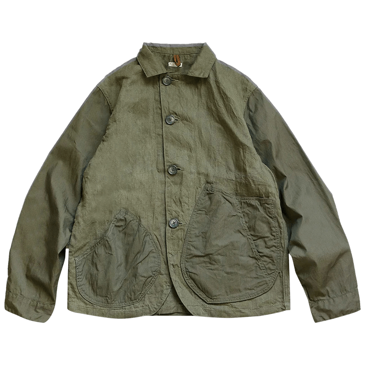 Kapital Linen Chino Cloth X Gabardine Ringoman Coverall "Khaki"
