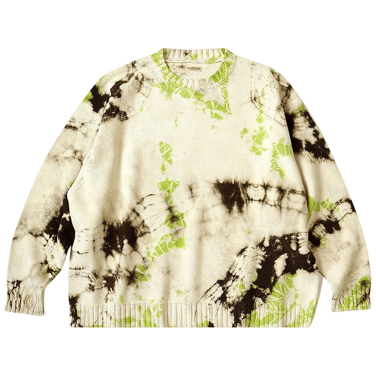 Kapital 5G Knit Crew Sweater (Ashbury Dyed) "Green/Brown"
