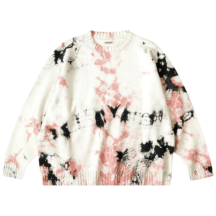 Kapital 5G Knit Crew Sweater (Ashbury Dyed) "Black/Pink"