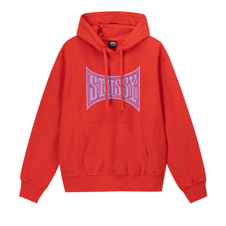 Stussy Champion Pigment Dyed Hoodie "Tomato"