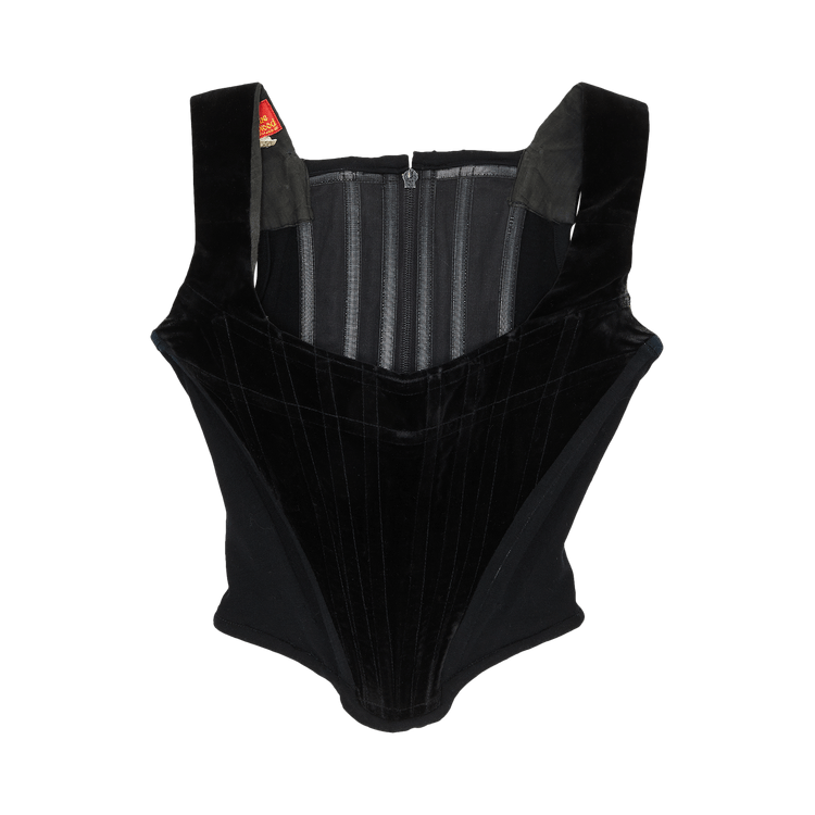Vintage Vivienne Westwood Zippered Velvet Corset "Black"
