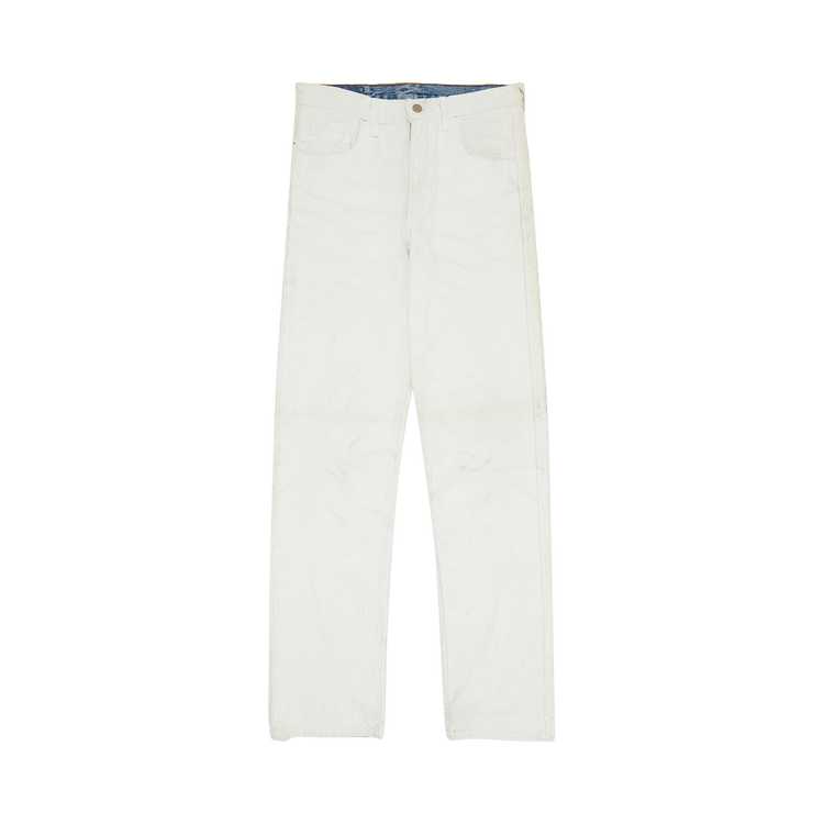 Vintage Maison Margiela Artisanal Painted Denim Jeans "White"