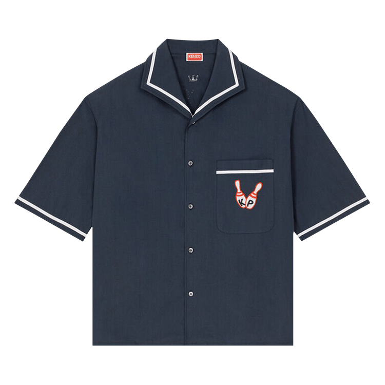 Kenzo Bowling Elephant Hawaian Shirt "Midnight Blue"