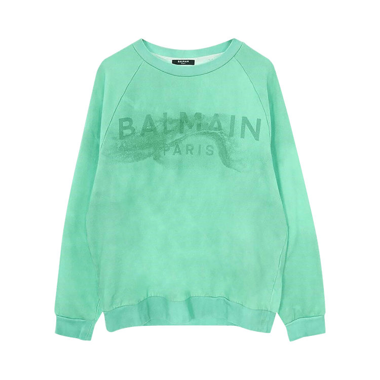 Balmain Logo Printed Crewneck Sweatshirt "Green/Emerald Green"