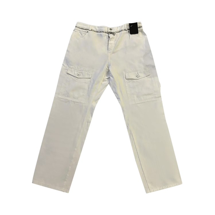 Balmain Straight Denim Cargo Pants "White"