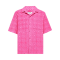 Marine Serre Regenerated Sponge Jacquard Bowling Shirt "Fuschia"