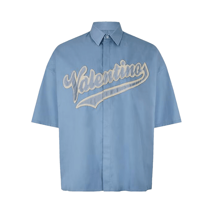 Valentino Patch Maxi Logo Short-Sleeve Shirt "Blue"