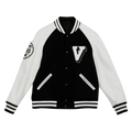 Valentino V Crew Patch Bomber Jacket "Ebony/Camel"
