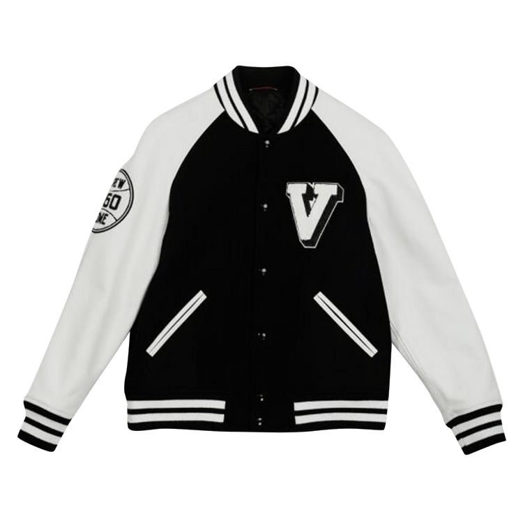 Valentino V Crew Patch Bomber Jacket "Ebony/Camel"