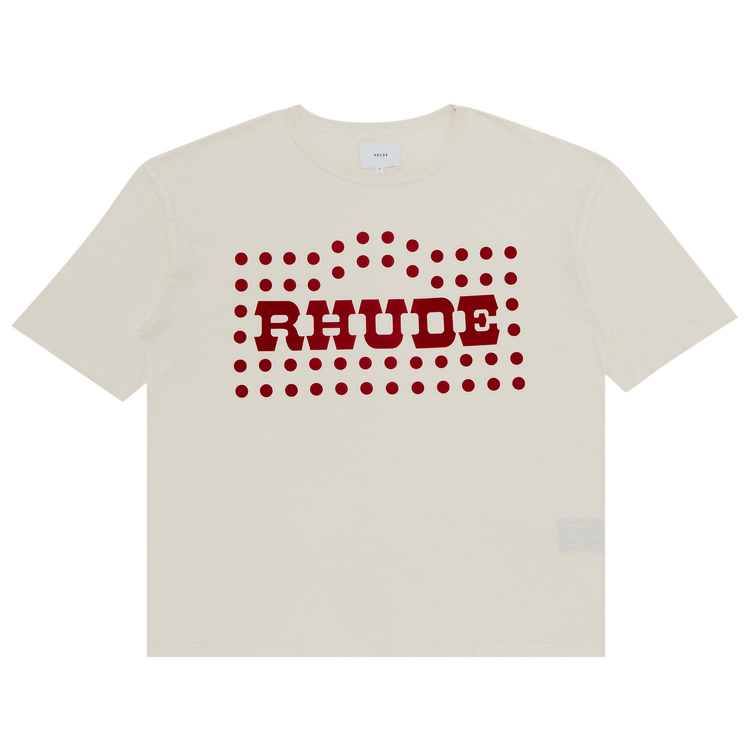 Rhude Flocked Burnout Tee "Vintage White"