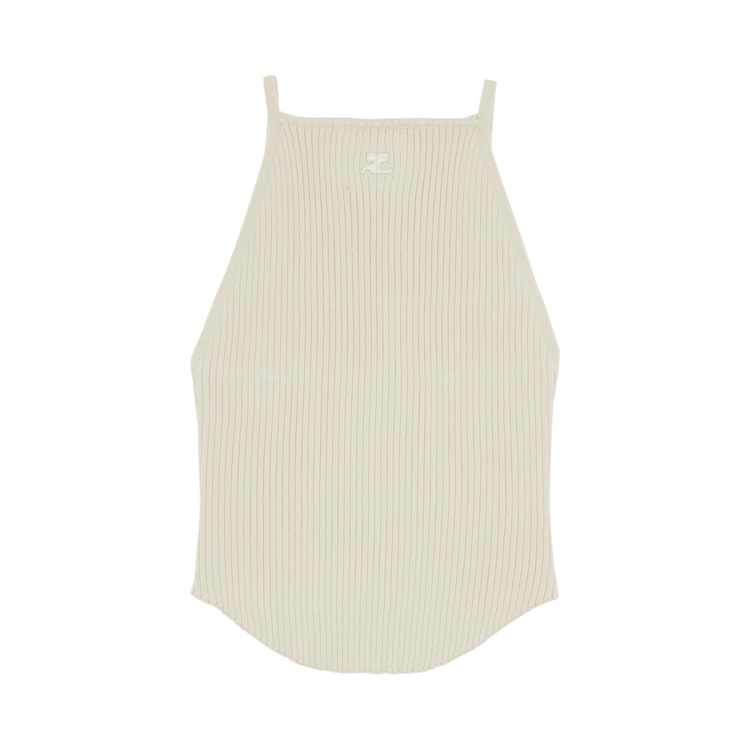 Courrèges Holistic Rib Knit Tank Top "Oat Meal"