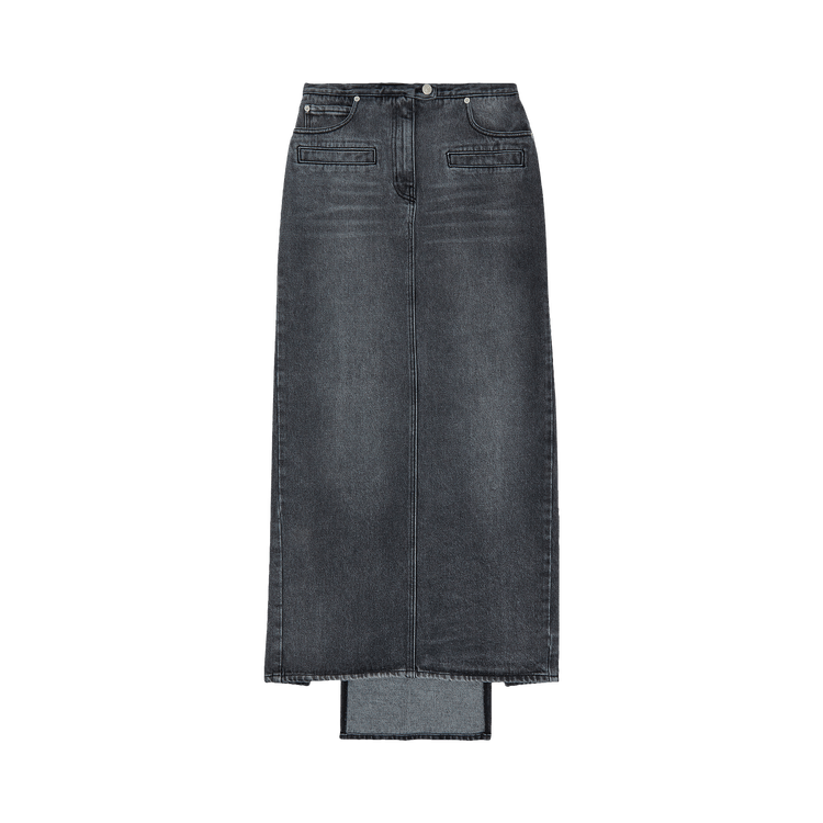 Courrèges Heritage Denim Long Skirt "Stonewashed Grey"