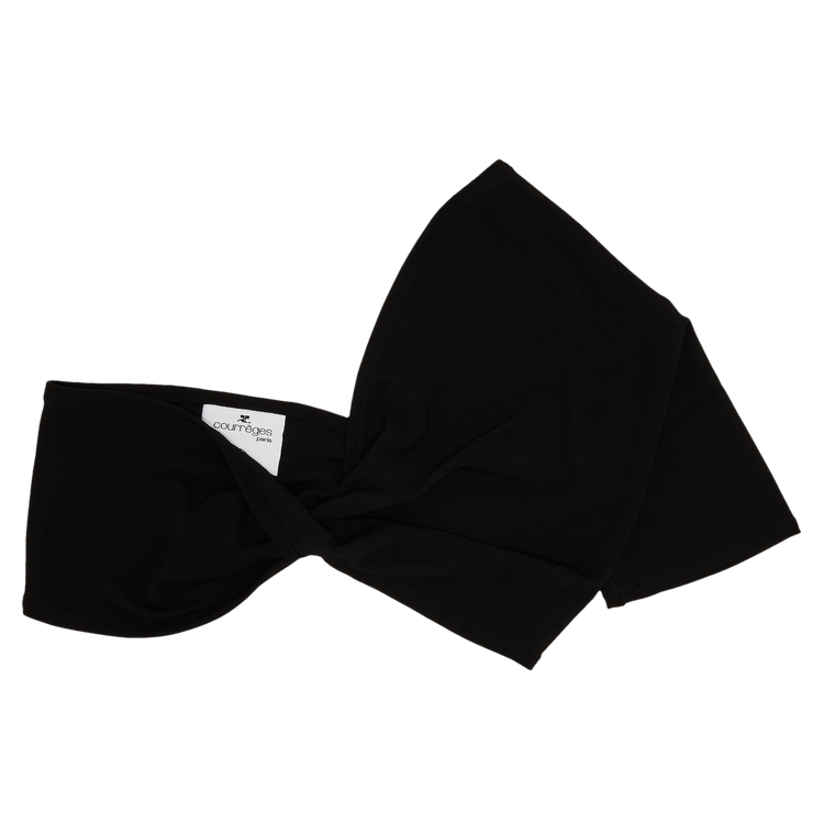 Courrèges Draped Asymmetrical Bra "Black"