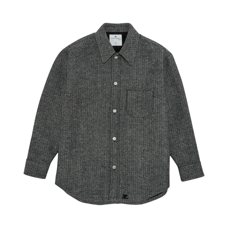 Courrèges Quilted Caviar Overshirt "Black/White"
