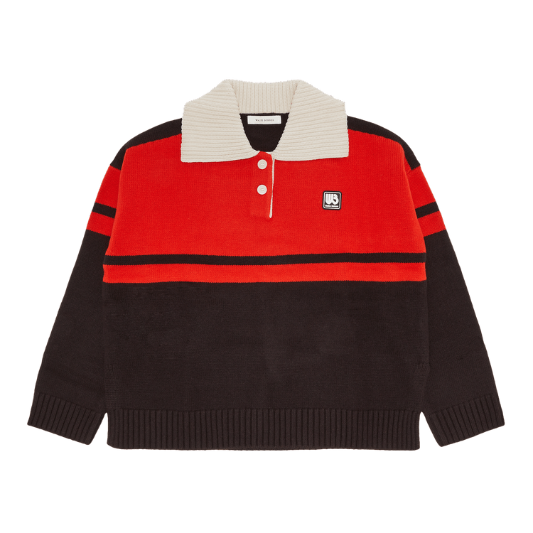 Wales Bonner Calm Polo "Red/Black/Beige"