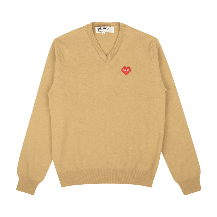 Comme des Garçons Heart V-Neck Sweater "Brown"