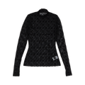 Marine Serre Regenerated Moonogram Mesh Flock Mesh Top "Black"