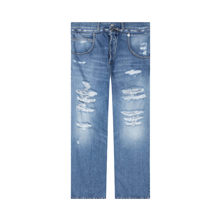 Balmain Destroyed Loose Denim Pants "Blue"