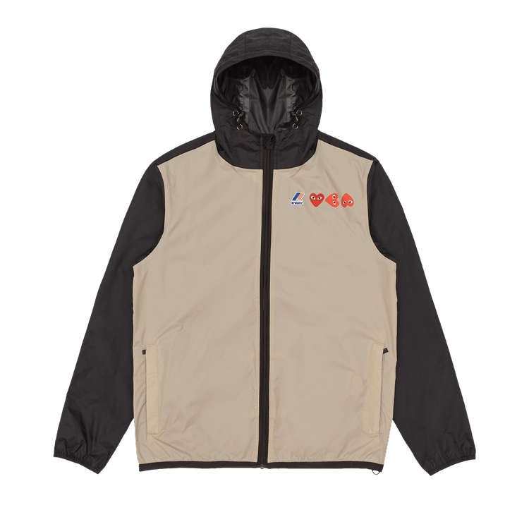 Comme des Garçons PLAY K-Way Hoodie Full Zip "Beige/Black"