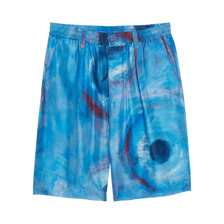 Marni Haboutai Silk Bermuda Shorts "Cobalt"
