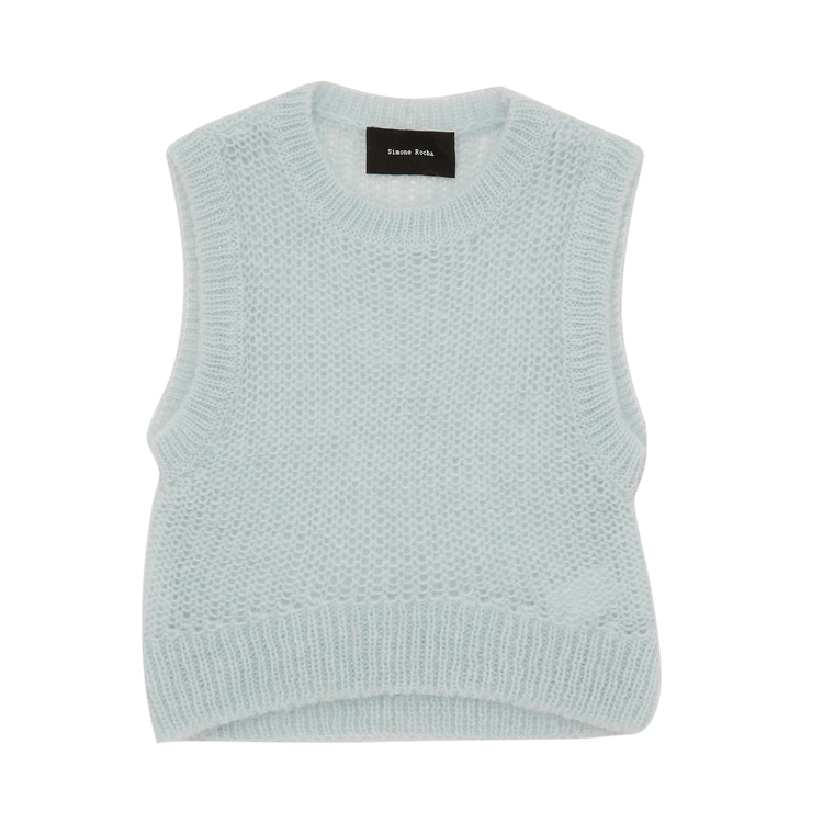 Simone Rocha Cropped Vest "Blue/Pearl"