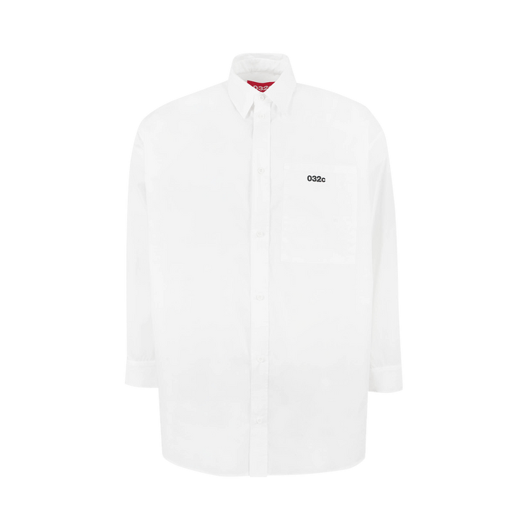 032C Half Moon Wide Shoulder Shirt "White"