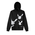 3.PARADIS Singing Doves Hooded Sweater "Black"
