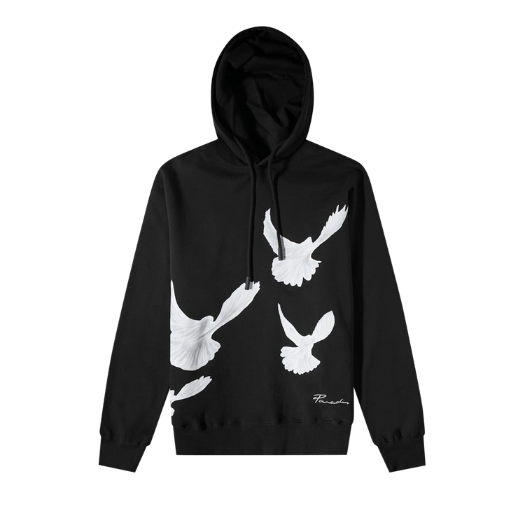 3.PARADIS Singing Doves Hooded Sweater "Black"