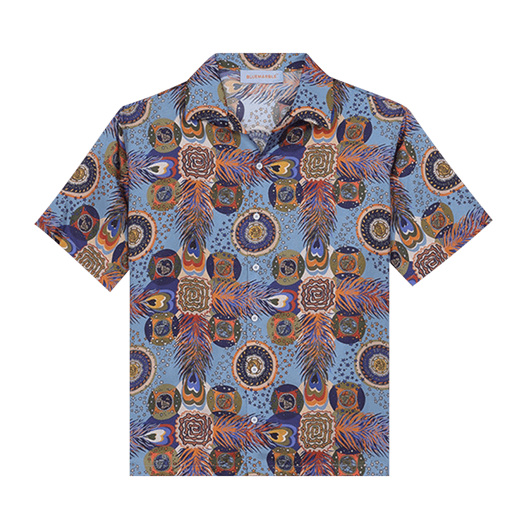 BLUEMARBLE Printed Silk Short-Sleeve Shirt "Multicolor"