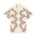 Bode Embroidered Carnival Short-Sleeve Shirt "Ecru/Multicolor"