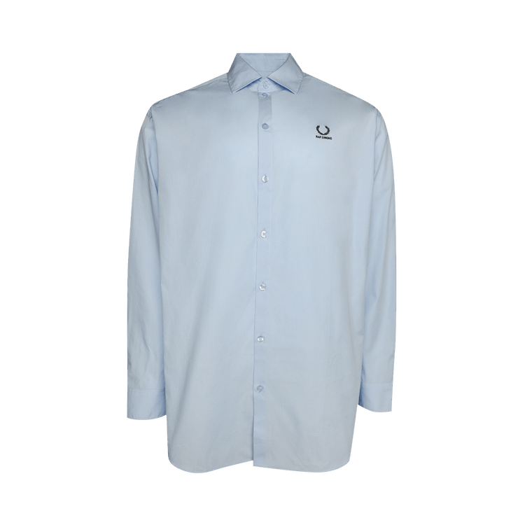 Fred Perry x Raf Simons Embroidered Oversized Shirt "Lapis"