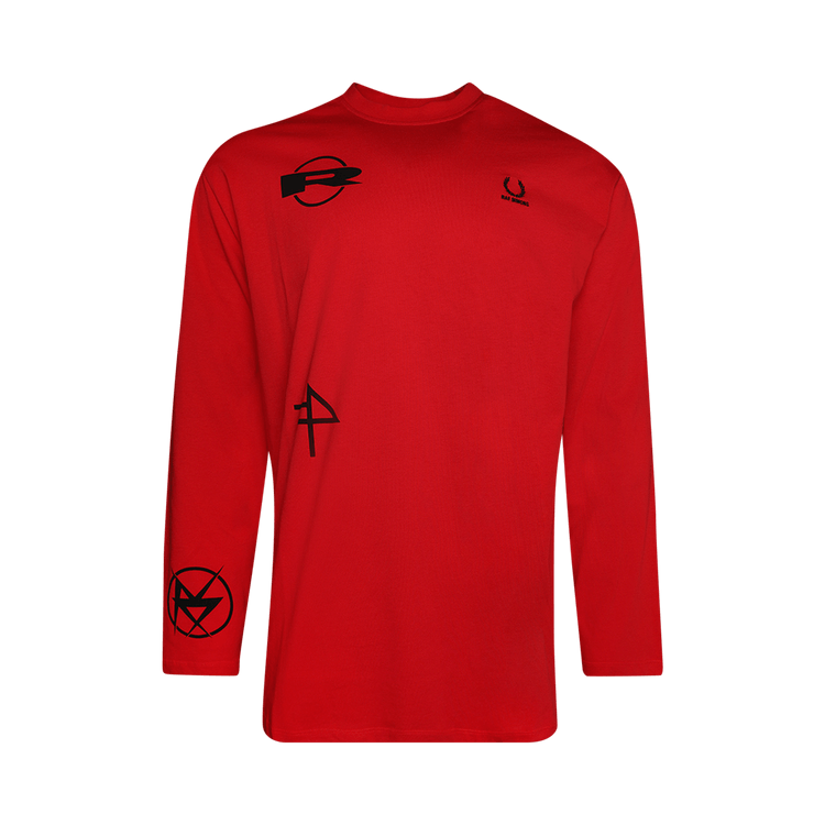 Fred Perry x Raf Simons Printed Long-Sleeve T-Shirt "Goji Berry"