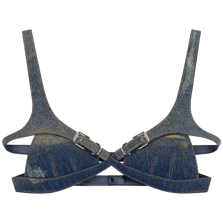 Givenchy Crossed Front Bra "Military Blue"