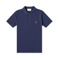 Ami ADC Red Heart Organic Polo "Nautic Blue"
