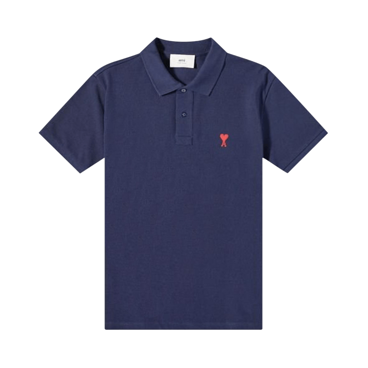 Ami ADC Red Heart Organic Polo "Nautic Blue"