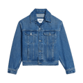Ami Boxy Washed Denim Jacket "Used Blue"