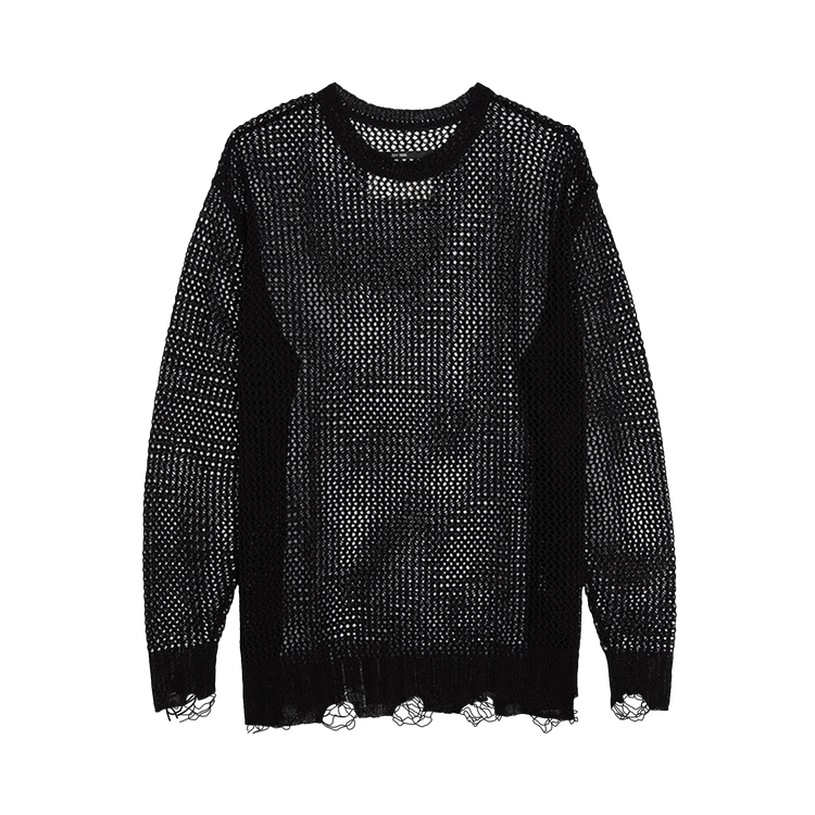 Song for the Mute Honeycomb Mesh Knit Oversized Sweater "Black"