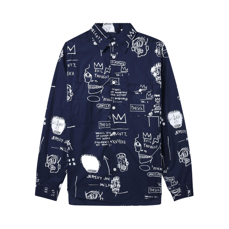 Junya Watanabe Jean-Michel Basquiat Wide Fit Shirt "Navy"
