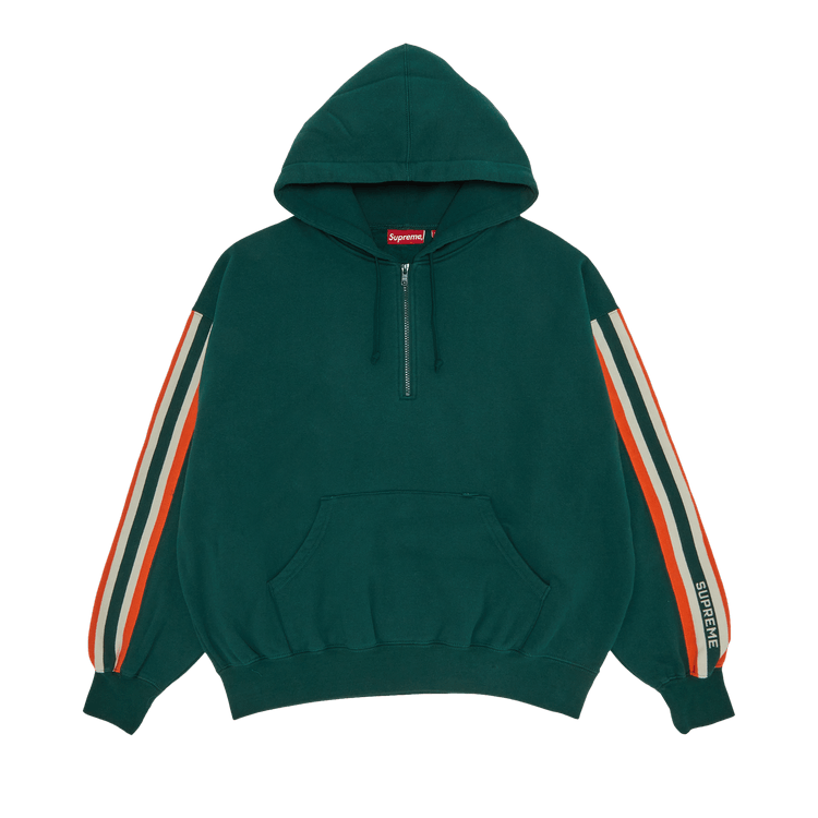 Supreme Half Zip Hooded Sweatshirt "Dark Green"