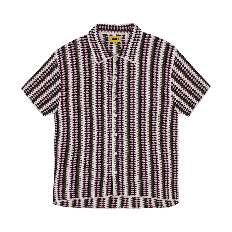 GOLF WANG Crochet Camp Shirt "Pink Combo"