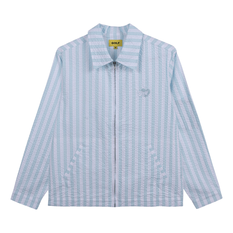GOLF WANG Wide Seersucker Work Jacket "Blue/White"