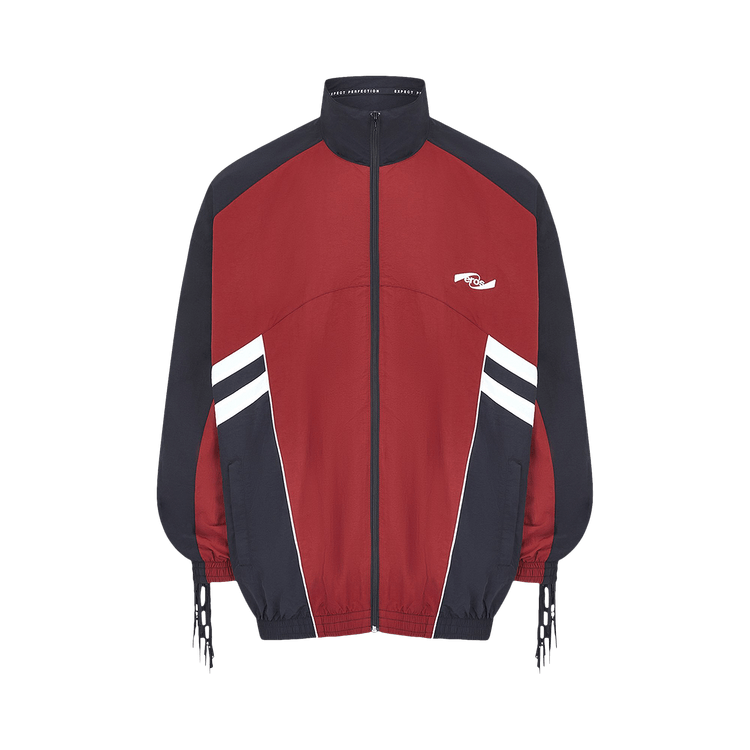 Martine Rose Fringe Track Jacket "Burgundy/Black/White"