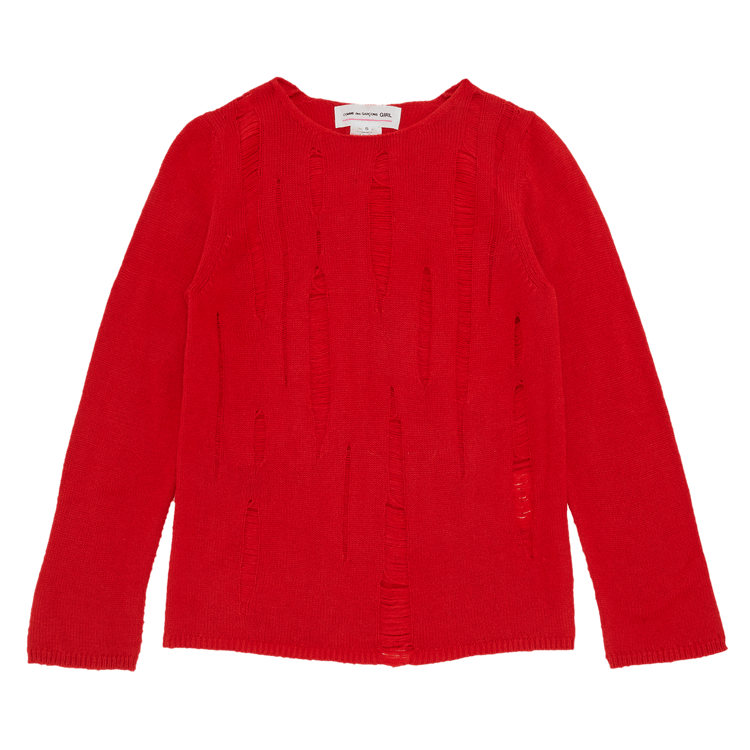 Vintage Comme des Garçons Girl Distressed Sweater "Red", From the Closet of Maria Zardoya